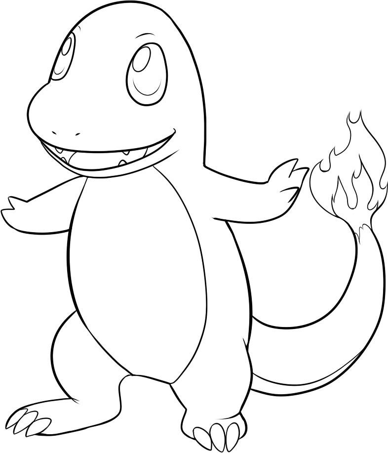 Happy Charmander Coloring Page Free Printable Coloring Pages for Kids