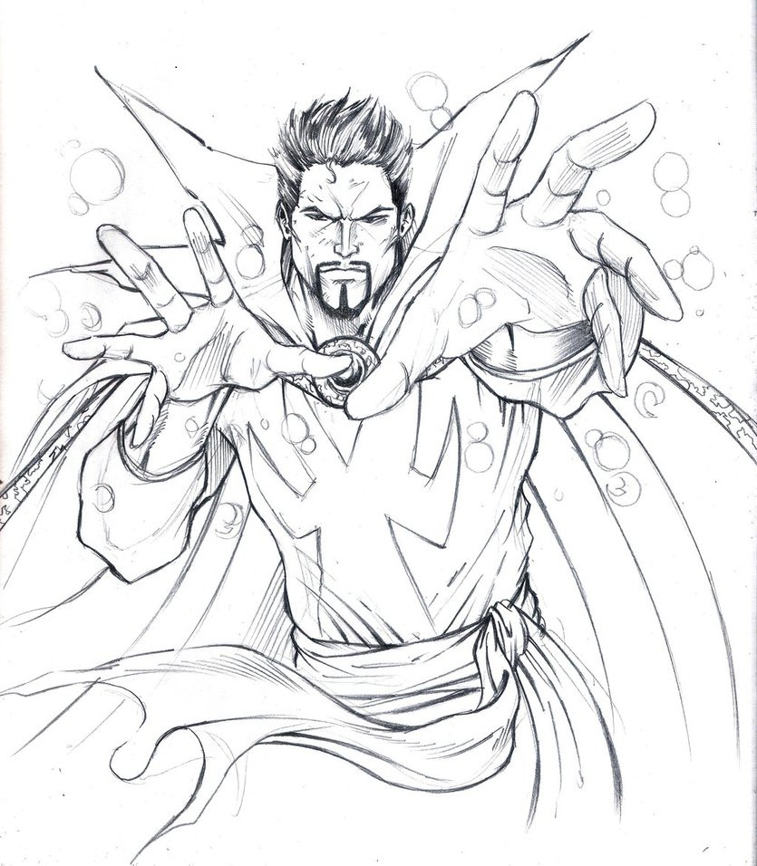 Doctor Strange Of Marvel Coloring Page - Free Printable Coloring Pages