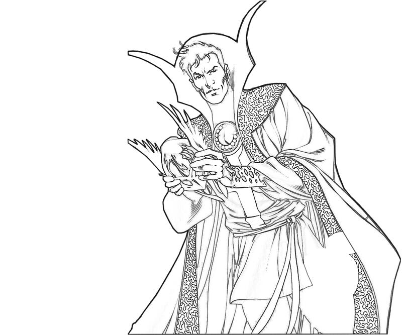 Dr. Strange Holding A Mask Coloring Page   Free Printable Coloring ...