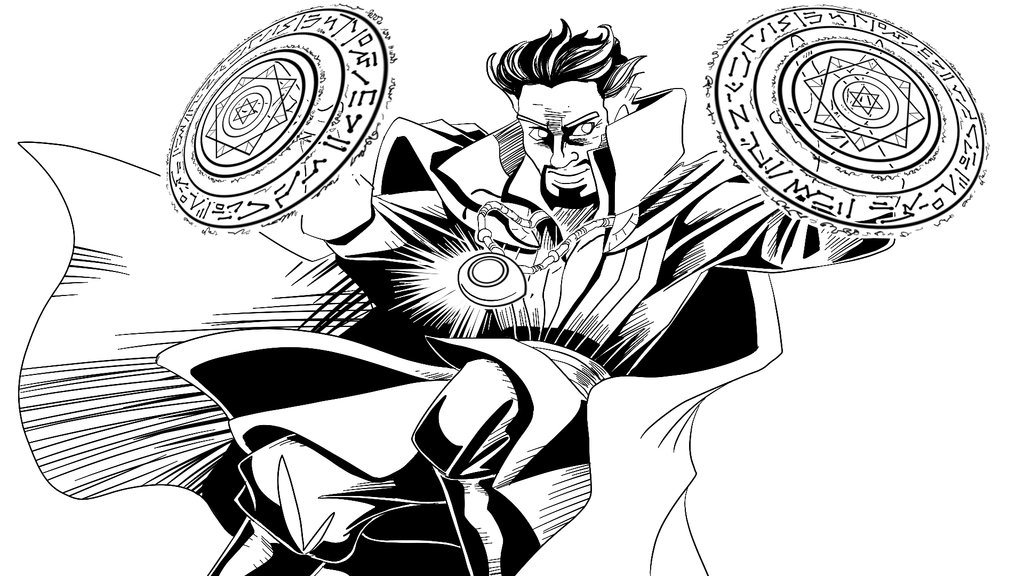 Doctor Strange Using Power Coloring Page - Free Printable Coloring
