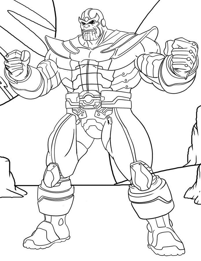 Thanos Muscles Coloring Page - Free Printable Coloring Pages for Kids