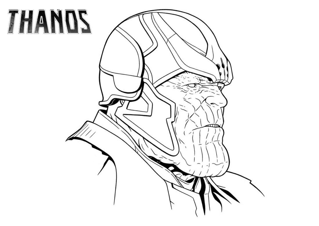 Thanos's Face Coloring Page - Free Printable Coloring Pages for Kids