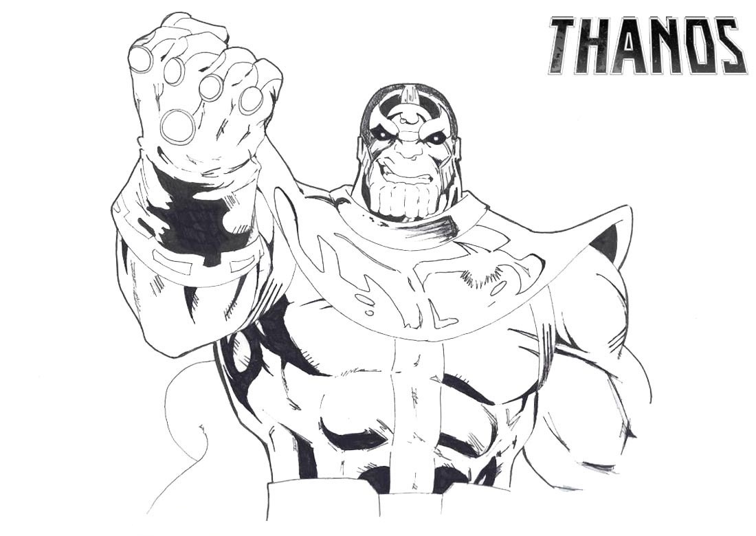 Arrogant Thanos Coloring Page - Free Printable Coloring Pages for Kids