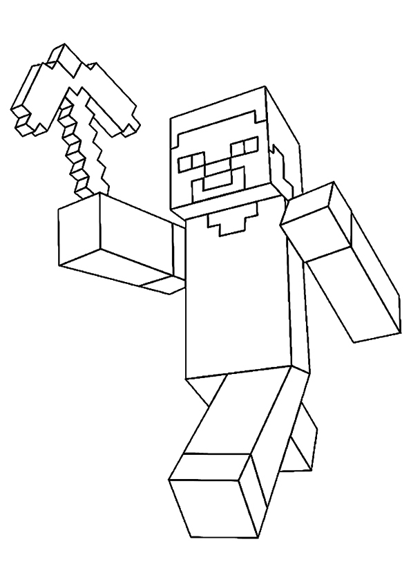 Steve In Minecraft Coloring Page - Free Printable Coloring Pages for Kids