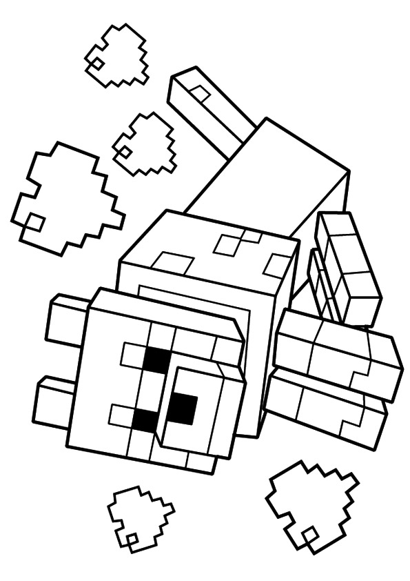 Wolf In Minecraft Coloring Page - Free Printable Coloring Pages for Kids