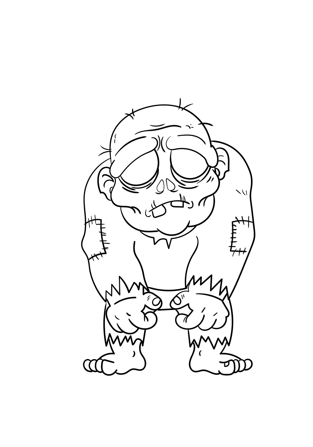 Hideous Zombie Coloring Page - Free Printable Coloring ...