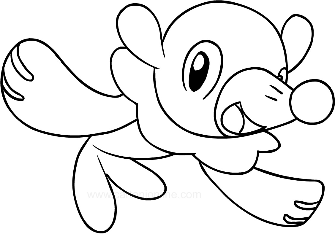 Popplio Swimming Coloring Page - Free Printable Coloring Pages for Kids