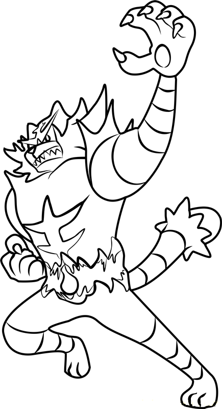 Angry Incineroar Coloring Page - Free Printable Coloring Pages for Kids