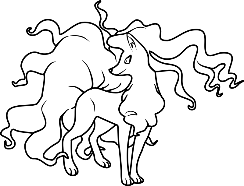 Beautiful Alolan Ninetales Coloring Page - Free Printable Coloring