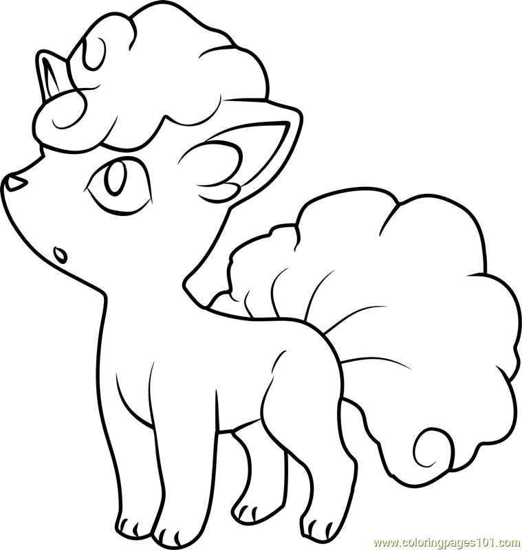 Alolan Vulpix Pokemon Coloring Page - Free Printable Coloring Pages for
