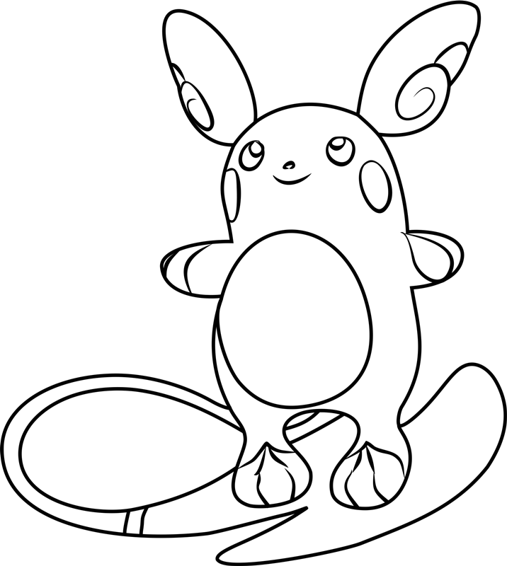 Alolan Raichu Pokemon Coloring Page - Free Printable Coloring Pages for