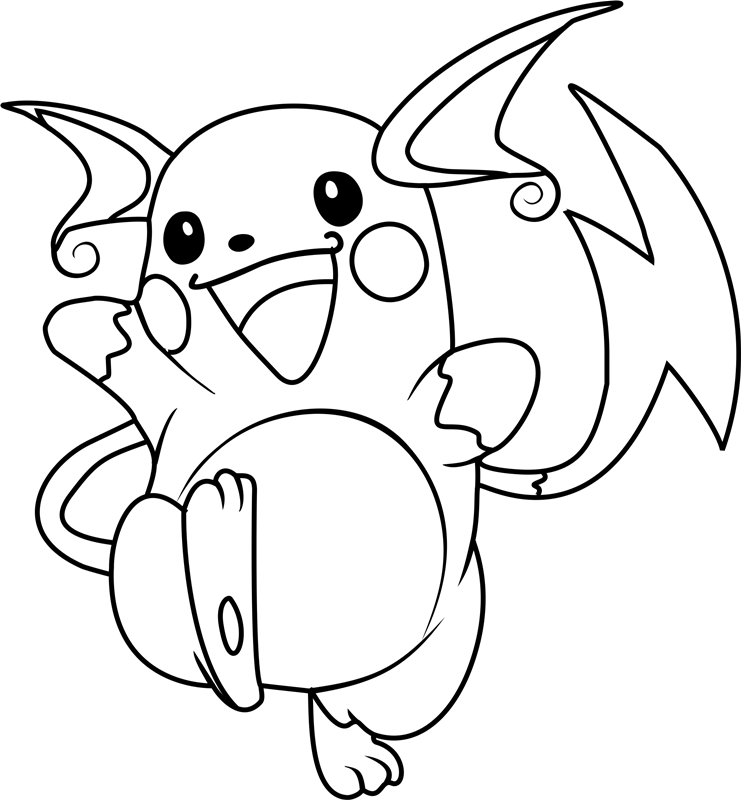 Raichu Pokemon Coloring Page - Free Printable Coloring Pages for Kids