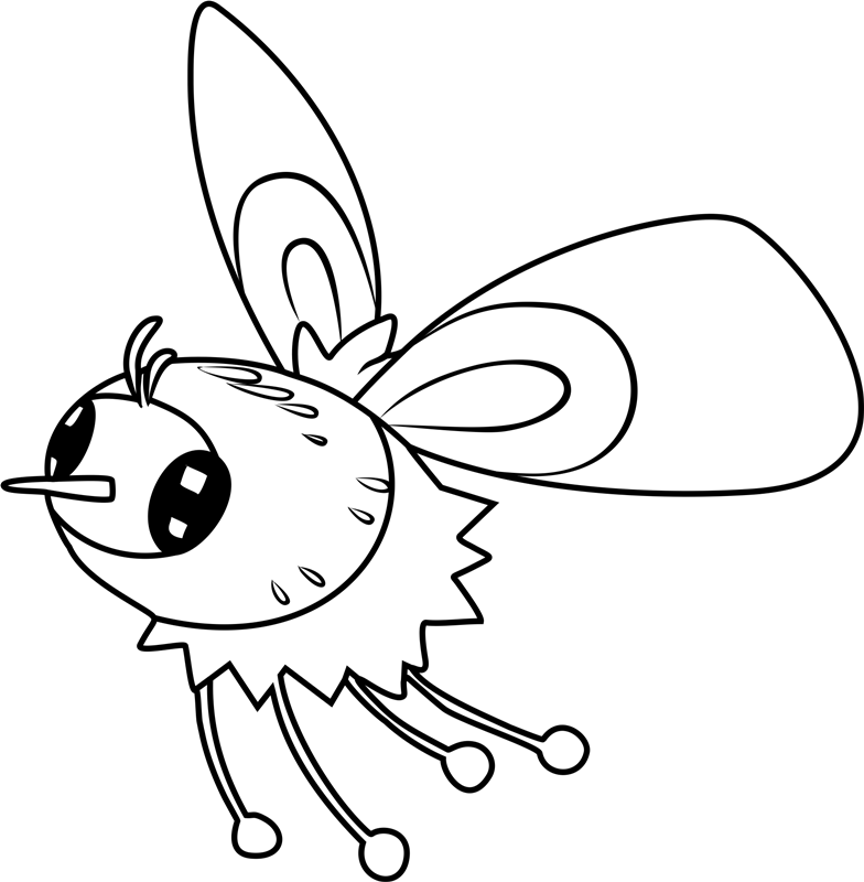 Cutiefly Pokemon Coloring Page - Free Printable Coloring Pages for Kids
