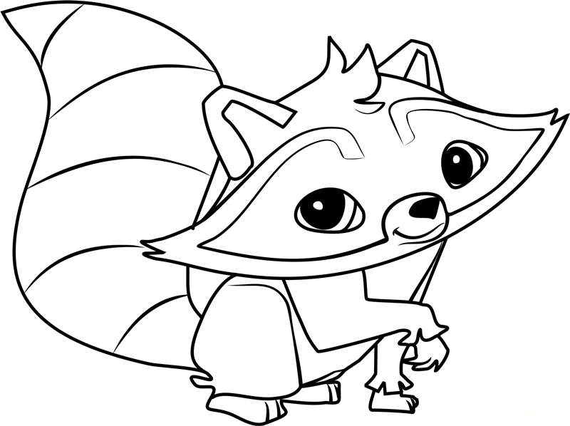 Raccoon Smiling Coloring Page - Free Printable Coloring Pages for Kids