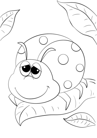 Cartoon Ladybug Coloring Page - Free Printable Coloring Pages for Kids