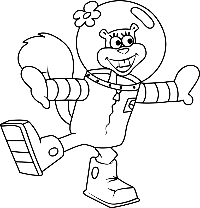 Printable Cartoon Spongebob Sandy  Coloring Pages 7