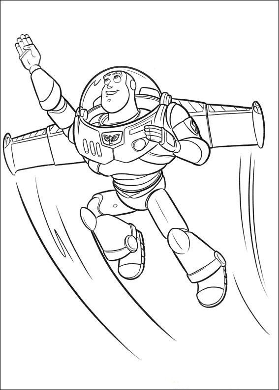 Buzz Lightyear Flying Coloring Page - Free Printable Coloring Pages for