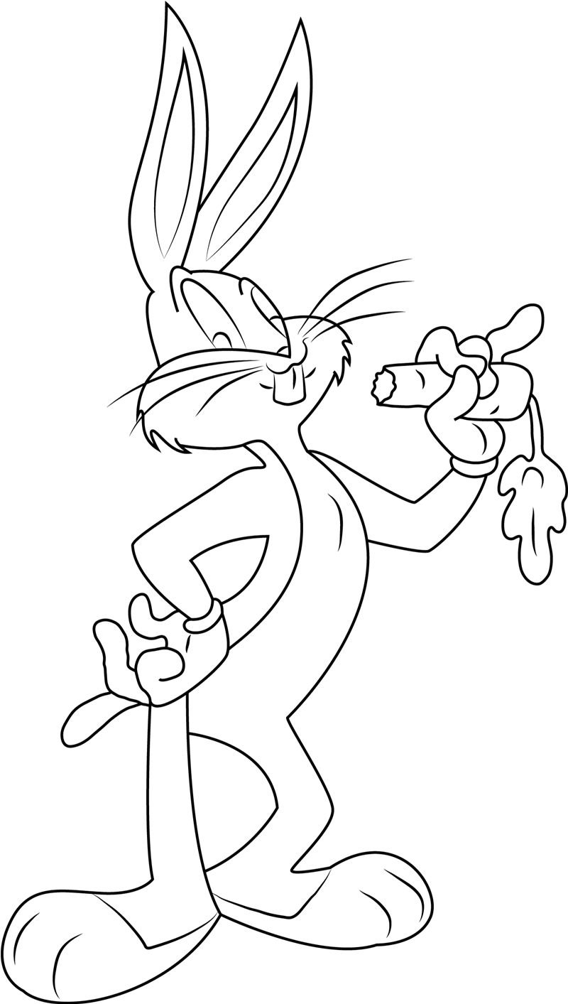 Download Bugs Bunny Eating A Carrot Coloring Page - Free Printable Coloring Pages for Kids