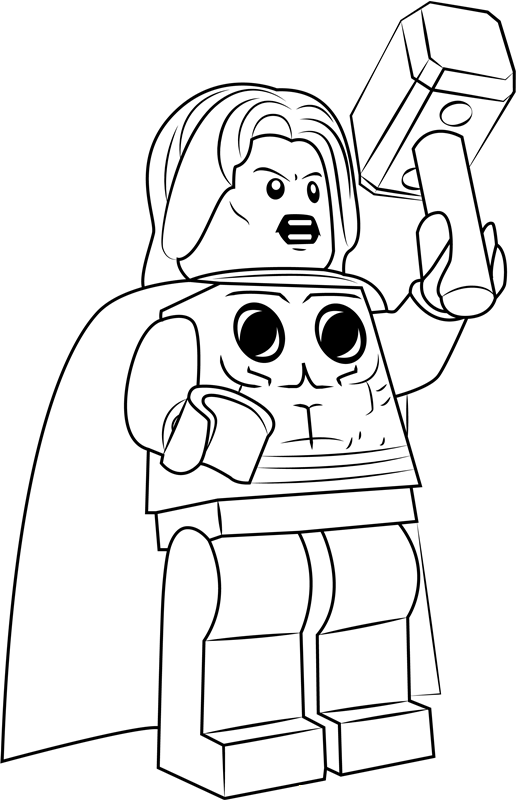 Thor Lego Coloring Page - Free Printable Coloring Pages for Kids