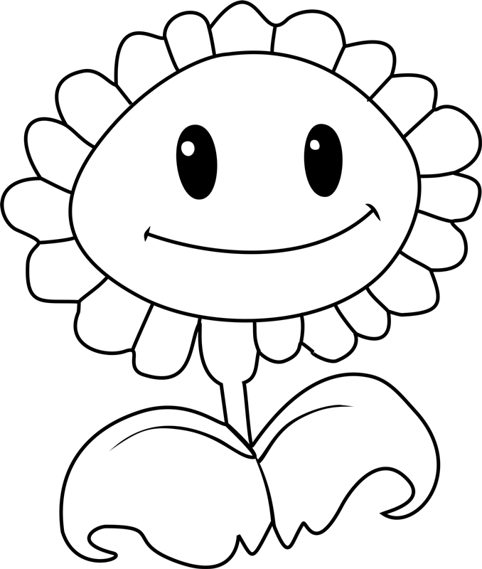 Sunflower Smiling Coloring Page - Free Printable Coloring Pages for Kids