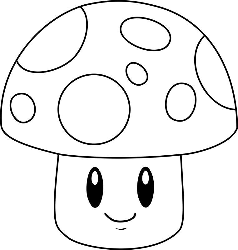 Sun Shroom Smiling Coloring Page - Free Printable Coloring ...