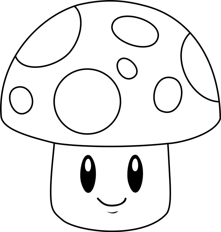 Sun Shroom Smiling Coloring Page - Free Printable Coloring Pages for Kids