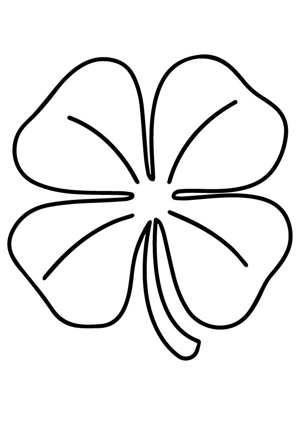 Four Leaf Clover Coloring Page - Free Printable Coloring Pages for Kids