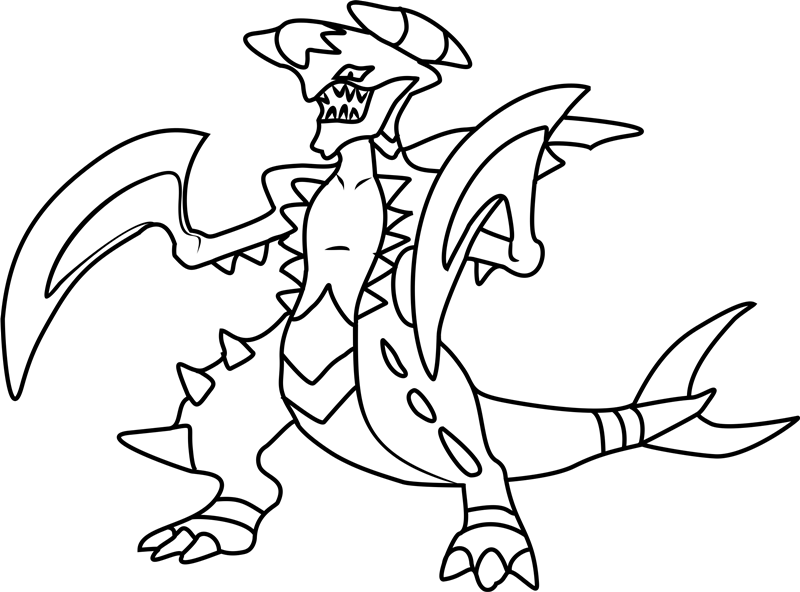 Mega Garchomp Pokemon Coloring Page - Free Printable Coloring Pages for