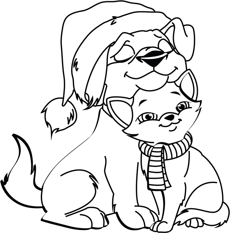 Colouring Pages Kittens And Puppies 181 SVG PNG EPS DXF File