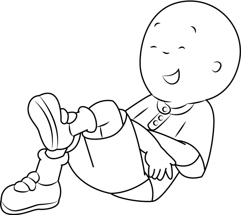 Caillou Laughing Coloring Page - Free Printable Coloring Pages for Kids