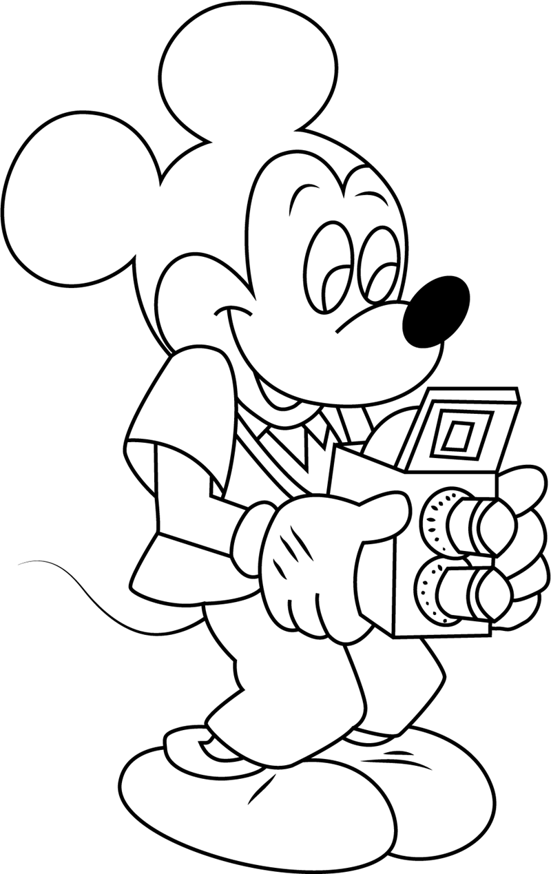 Mickey Mouse With Camera Coloring Page Free Printable Coloring Pages