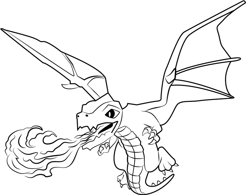 Dragon Spraying Fire Coloring Page - Free Printable Coloring Pages for Kids