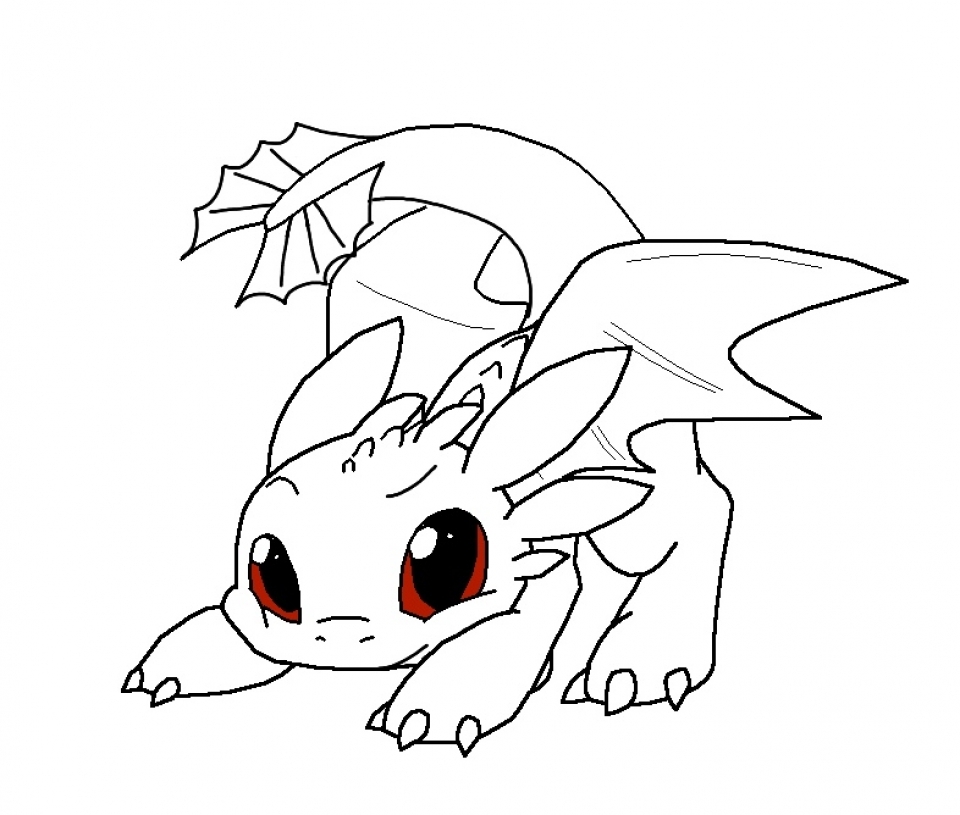Chibi Toothless Coloring Page - Free Printable Coloring Pages for Kids