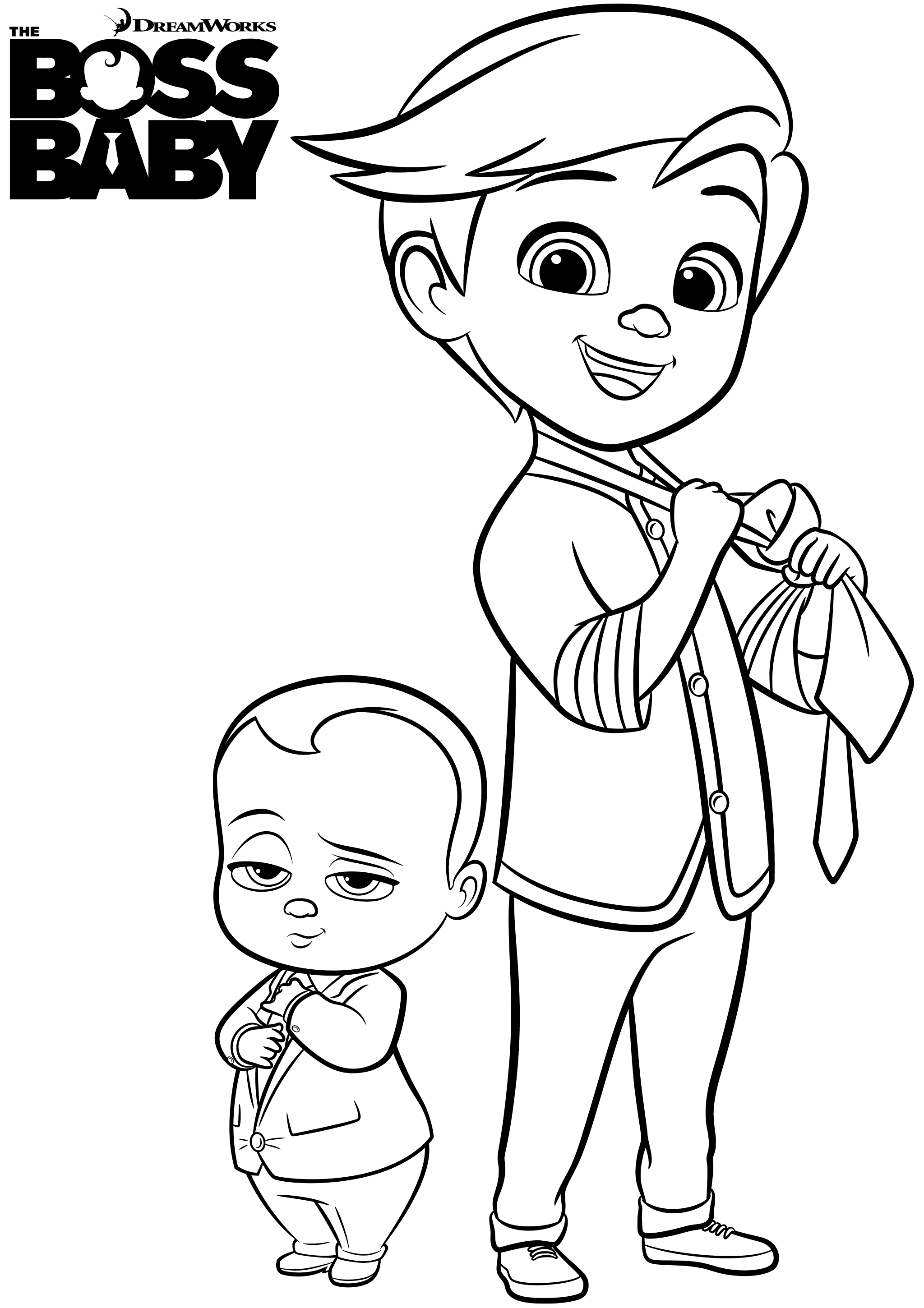 Boss Baby And Tim Coloring Page - Free Printable Coloring Pages for Kids