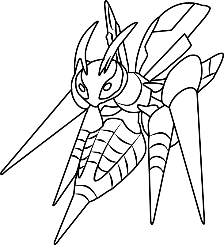 Mega Beedrill Pokemon Coloring Page - Free Printable Coloring Pages for