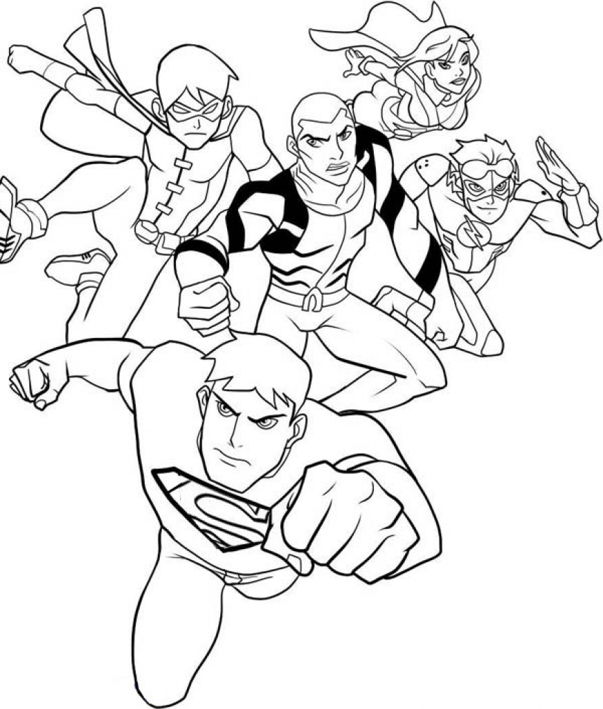 Young Justice League Coloring Page - Free Printable ...
