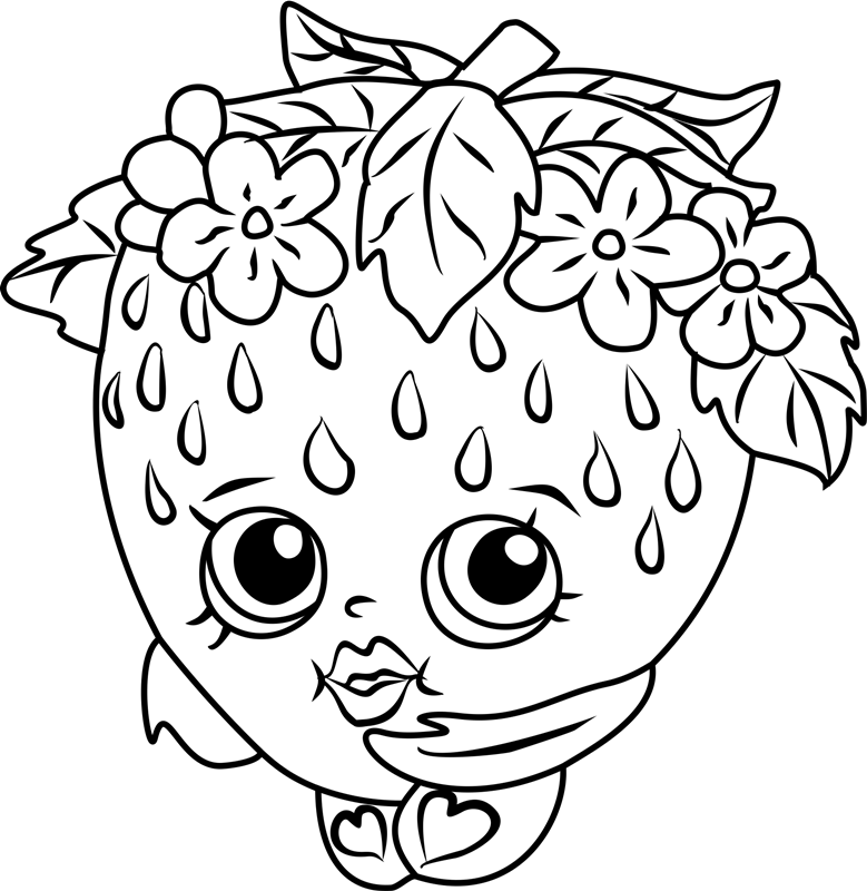 Strawberry Kiss From Shopkins Coloring Page - Free Printable Coloring