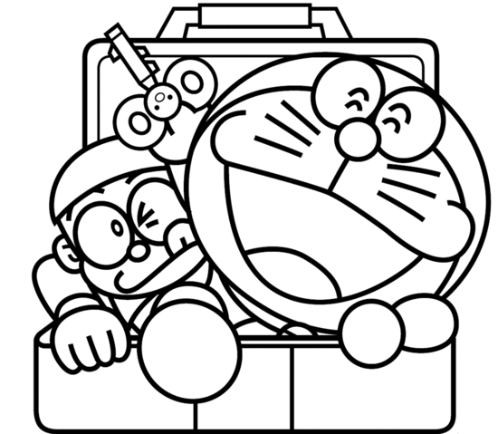 Download Doraemon And Nobita In Box Coloring Page - Free Printable ...