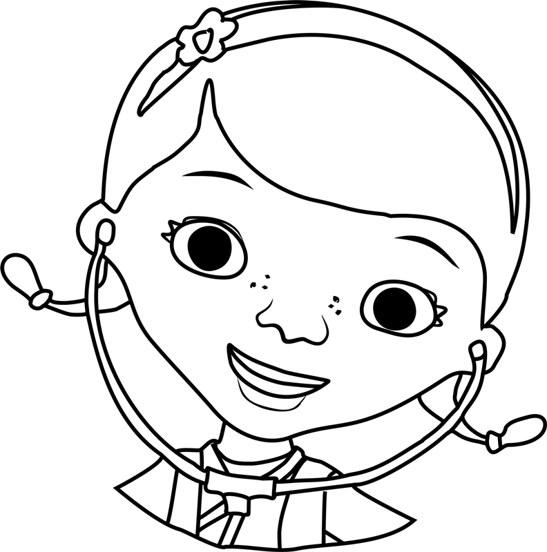 Happy Doc McStuffins Coloring Page - Free Printable Coloring Pages for Kids