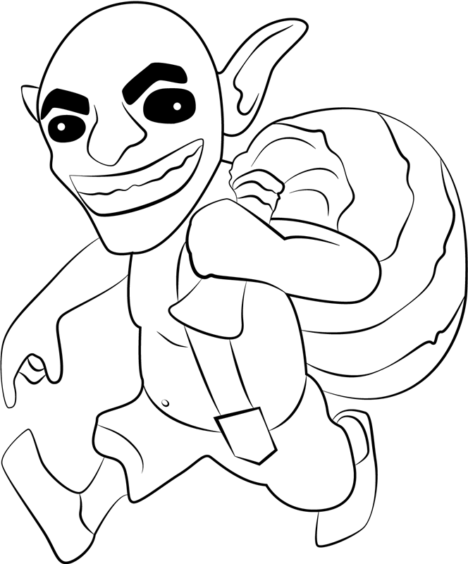Goblin Walking Coloring Page - Free Printable Coloring Pages for Kids