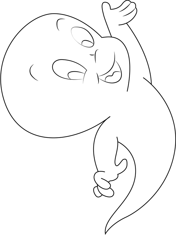 Happy Casper Coloring Page - Free Printable Coloring Pages for Kids