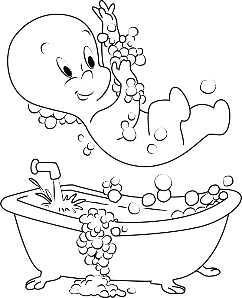 Download Casper Taking Shower Coloring Page - Free Printable ...
