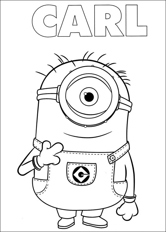 Download Minion Carl Smiling Coloring Page - Free Printable Coloring Pages for Kids