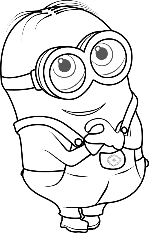 Download Happy Minion Dave Coloring Page - Free Printable Coloring Pages for Kids