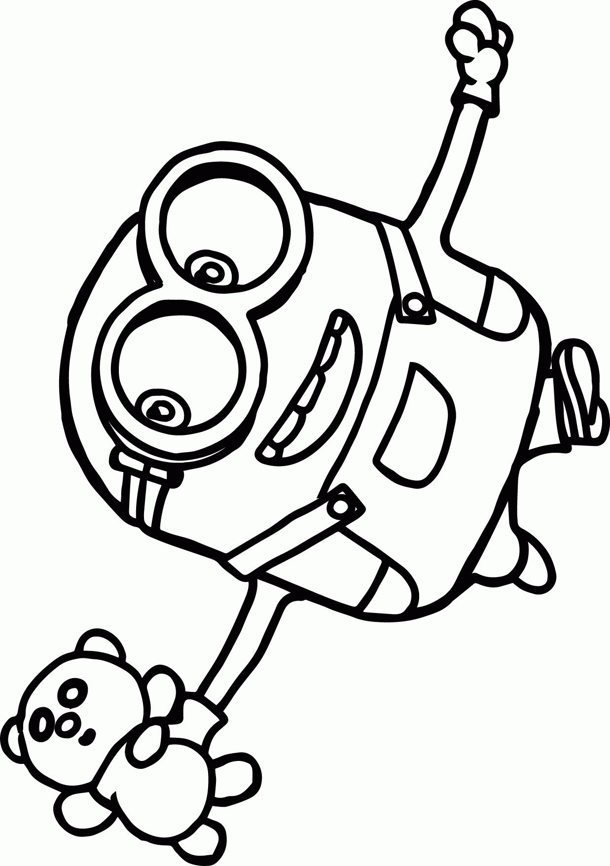 Download Minion Bob With Teddy Coloring Page - Free Printable Coloring Pages for Kids