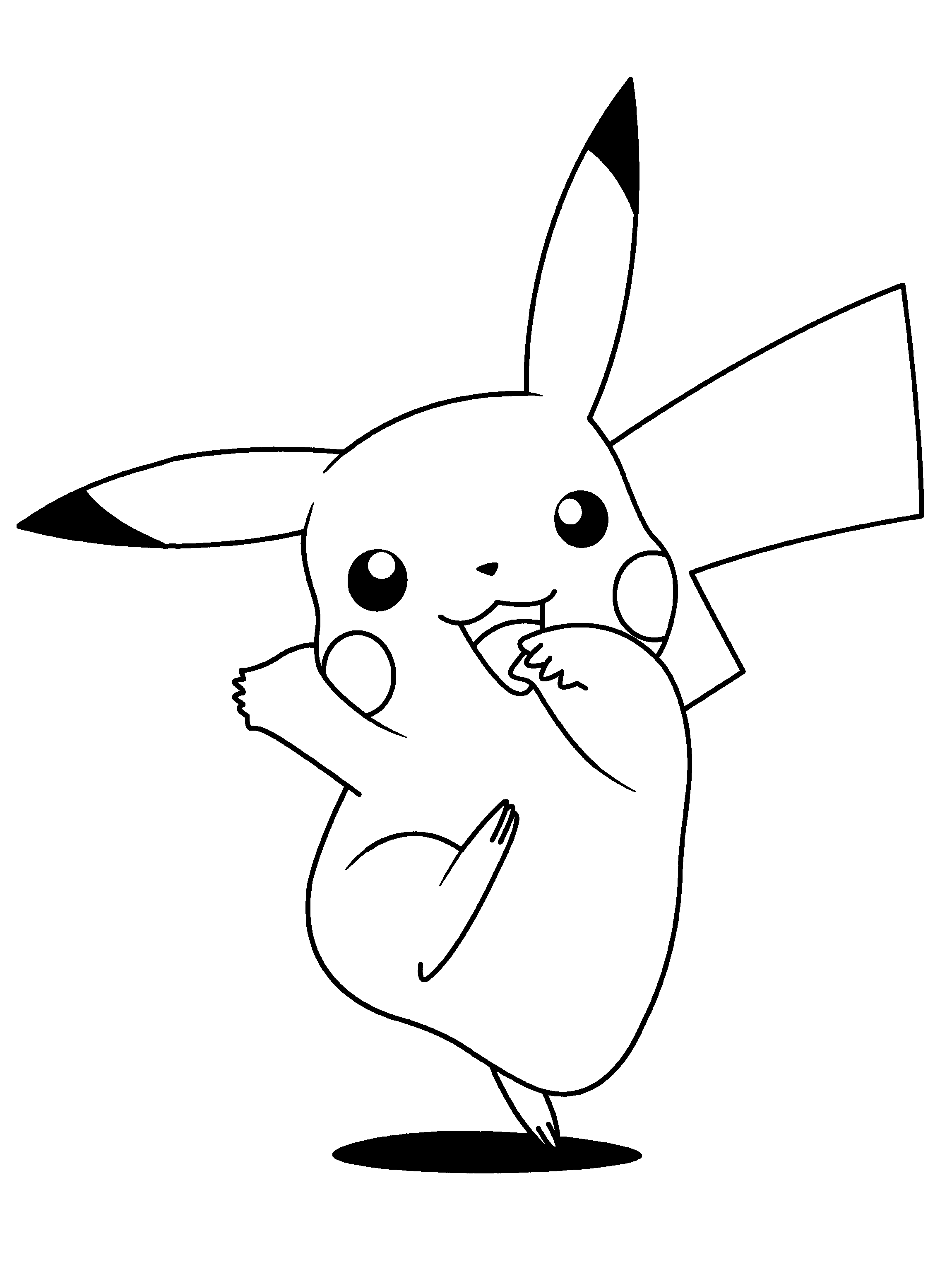 Pikachu Dancing Coloring Page - Free Printable Coloring Pages for Kids