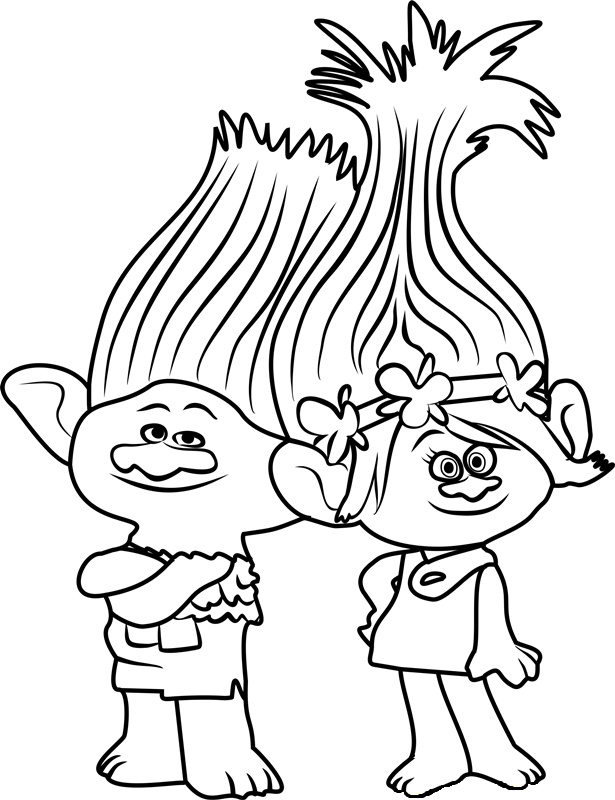 Branch And Princess Poppy Coloring Page Free Printable Coloring Pages For Kids