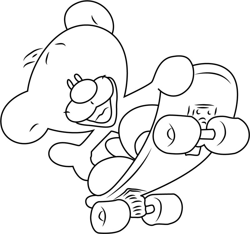 Pimboli Skateboarding Coloring Page - Free Printable Coloring Pages for