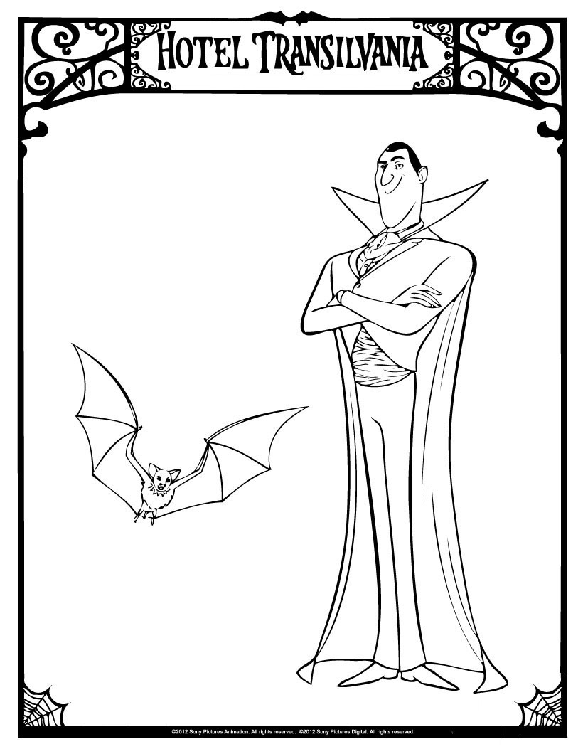 Dracula In Hotel Transylvavia 3 Coloring Page - Free Printable Coloring