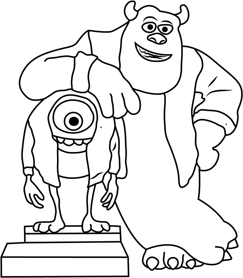 Mike And Sulley Coloring Page - Free Printable Coloring Pages for Kids